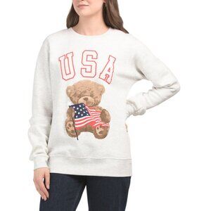 PACIFIC & CO Multi Teddy Bear Usa Crew Neck Sweatshirt